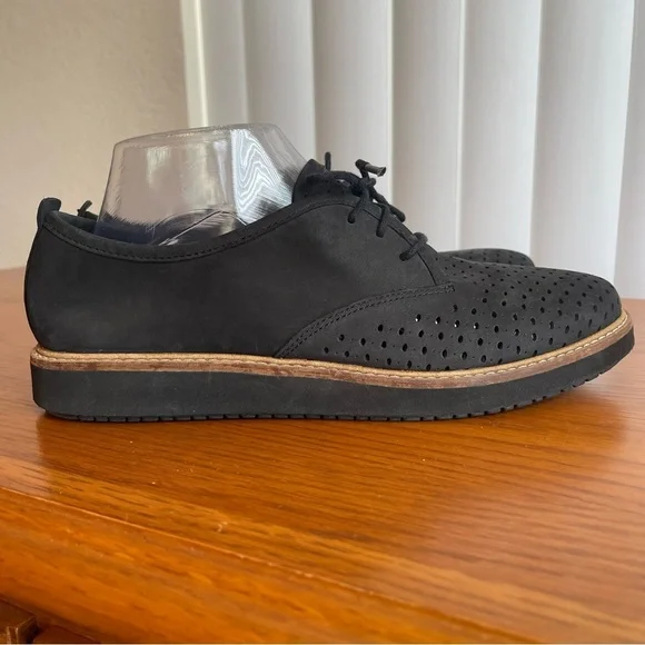 Clarks Artisan Women’s Glick Resseta Oxford Black Nubuck Size 9 - Picture 4 of 13